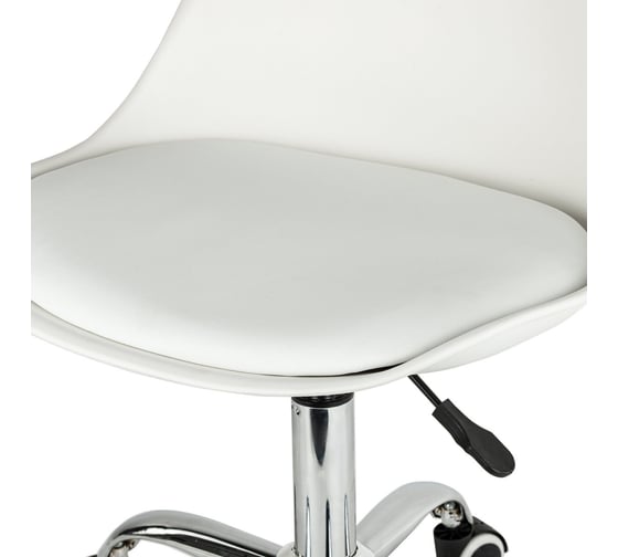 Кресло стул BRABIX Eames Mg-310 Ch, хром, пластик белый, экокожа белая 532923