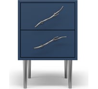 Тумба прикроватная BOGACHO Тропик Колор leaves Стайл Сильвер 11808/королевский синий/серебро