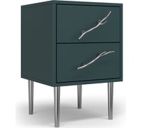 Тумба прикроватная BOGACHO Тропик Колор leaves Стайл Сильвер 11808/бирюзово-зеленый/серебро 11808/бирюзово-зеленый/серебро