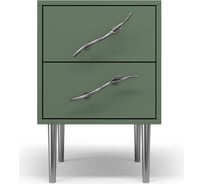 Тумба прикроватная BOGACHO Тропик Колор leaves Стайл Сильвер 11808/зеленый нефрит/серебро