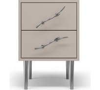 Тумба прикроватная BOGACHO Тропик Колор leaves Стайл Сильвер 11808/серый агат/серебро