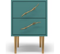 Тумба прикроватная BOGACHO Тропик Колор leaves Стайл Голд 11807/пастельно-синий/золото
