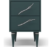 Тумба прикроватная BOGACHO Тропик Колор leaves Классик сильвер 11805/бирюзово-зеленый/серебро 11806/бирюзово-зеленый/серебро