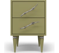 Тумба прикроватная BOGACHO Тропик Колор leaves Классик сильвер 11805/оливково-зеленая/серебро 11806/оливково-зеленый/серебро