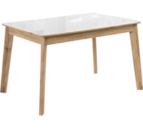 Стол стеклянный Woodville Арья 120x80x74 дуб монтана/белый 462109