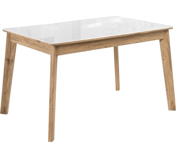 Стол стеклянный Woodville Арья 120x80x74 дуб монтана/белый 462109