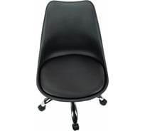 Кресло стул BRABIX Eames Mg-310 Ch, хром, пластик черный, экокожа черная 532925