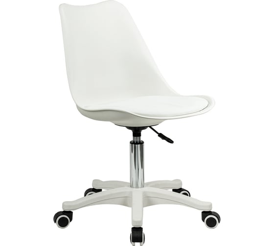 Кресло стул BRABIX Eames Mg-310 Pl, пластик белый, экокожа белая 532926