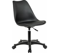 Кресло стул BRABIX Eames Mg-310 Pl, пластик черный, экокожа черная 532927