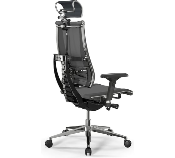 Кресло МЕТТА Y 4DT B2-14D - Mesh(YM93)+EcoLeather Infinity серый/темно-серый z509232784