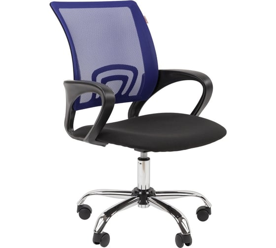 Кресло Easy Chair 304LT TC ткань черная/сетка синий, хром 2000526