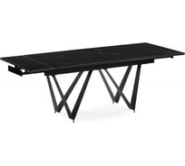 Стол стеклянный Woodville Марвин 160(220)х90x76 черный мрамор / черный 553568