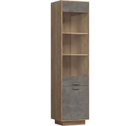 Шкафы Woodville Эго ПС-1 на подиуме, дуб крафт золотой / камень темный 481206