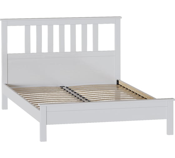 Кровать Мебельград Эдит 1600, 160x200 см, белый фактурный 58451