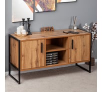 Комод-тумба Letta Frame ЛДСП, Дуб Вотан, Черный металл, 600x1140x400 LMK1310101