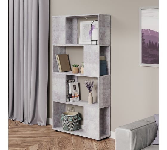 Стеллаж Letta Estet Plus Цемент светлый вельвет, 730x1425x220 L3756.20/01