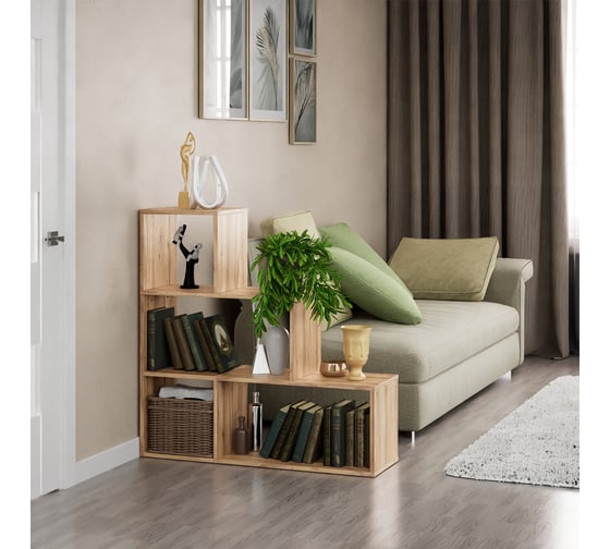 Стеллаж Letta Quattro New 4 секции горка, Дуб крафт золотой, 954x956x288 L3728.05/01
