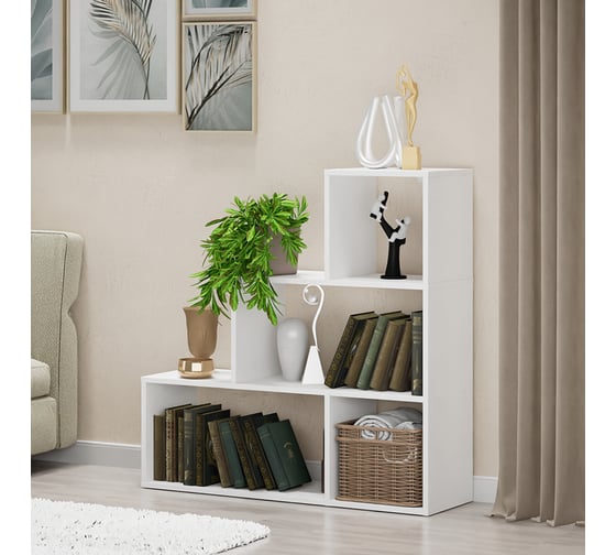 Стеллаж Letta Quattro New 4 секции горка, Белое тиснение, 954x956x288 L3728
