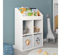 Стеллаж в детскую для книг и игрушек Letta Quattro New Белая гладкая, 642x864x288 L3898.17/01