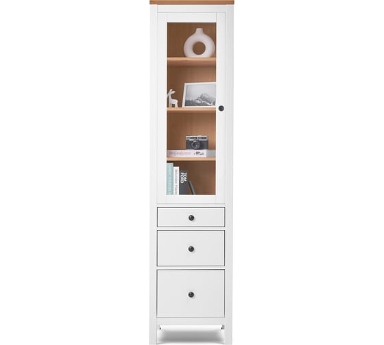 Шкаф-витрина Лузалес КЫМОР 3 ящика 49x198x37 белый/светло-коричневый 5030900211