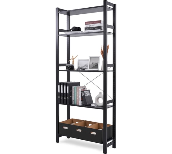 Этажерка Лузалес УДОРА 5 полок 89x210x30 черный 5061290505