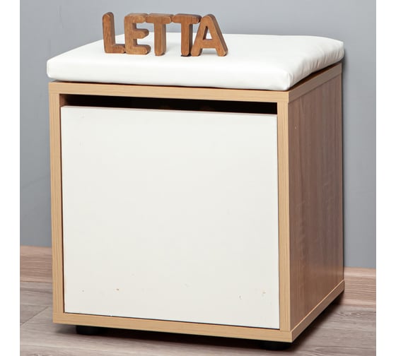 Тумба для обуви Letta Мальта Лайт Дуб сонома/Белое гладкое 380x425x300 L2953