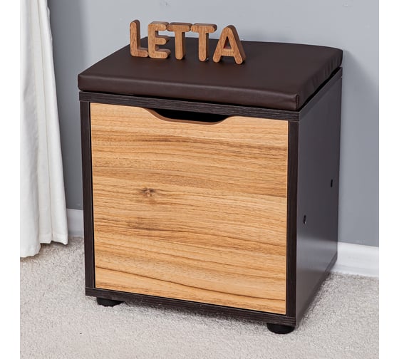 Тумба для обуви Letta Мальта Лайт Венге/Дуб крафт золотой 380x425x300 L2954