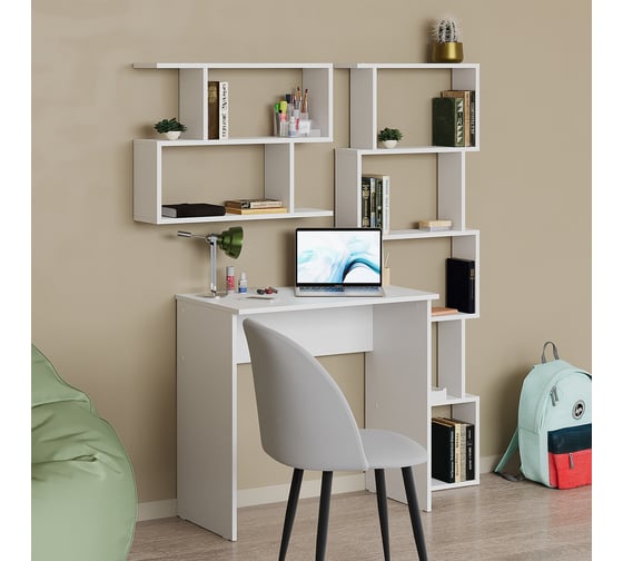 Стол-стеллаж Letta Zett Lite Белое Тиснение 1164x1541x450 L3790