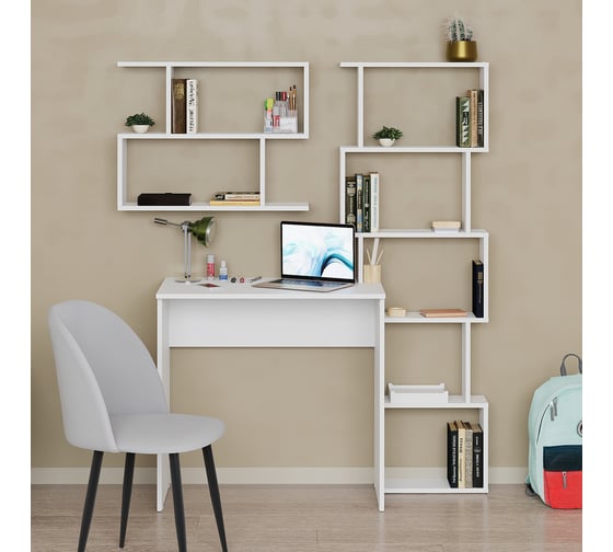 Стол-стеллаж Letta Zett Lite Белое Тиснение 1164x1541x450 L3790