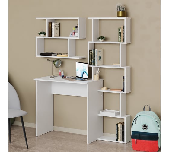 Стол-стеллаж Letta Zett Lite Белое Тиснение 1164x1541x450 L3790