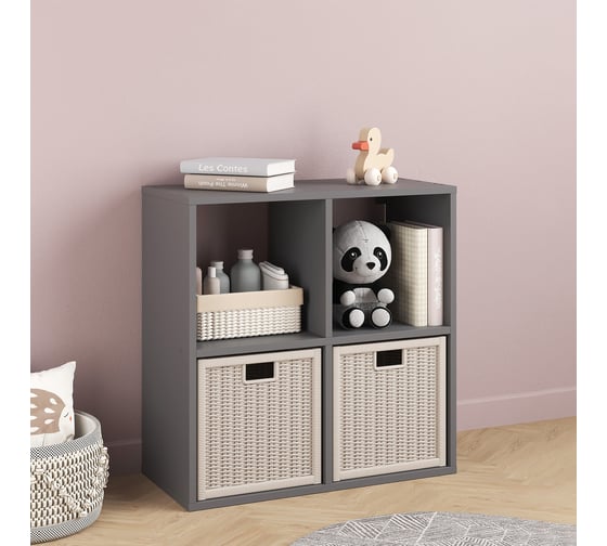Стеллаж Letta Quattro New 4 секции квадрат Графит 642x644x288 L3774.09/01 1
