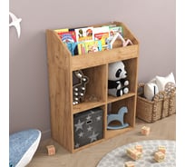 Стеллаж Letta Quattro New в детскую для книг и игрушек Дуб крафт золотой 642x864x288 L3898.05/01