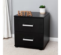 Тумба прикроватная Letta Ультра 2 ящика Черный 400x445x386 L3052