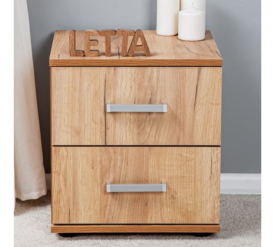 Тумба прикроватная Letta Ультра 2 ящика Дуб крафт золотой 400x445x386 L3550