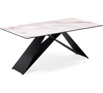 Стеклянный стол Woodville Ноттингем 180x90x74 оптивайт / черный 553545