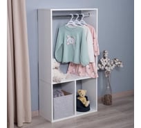 Стеллаж со штангой для вещей Letta Quattro New Белое тиснение 642x1236x288 L3709