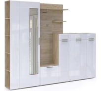 Модульная прихожая Woodville Лайн дуб серый craft K 002 PW/белый глянец пвх комплектация 2 415718