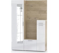 Модульная прихожая Woodville Лайн дуб серый craft K 002 PW/белый глянец пвх комплектация 1 339719