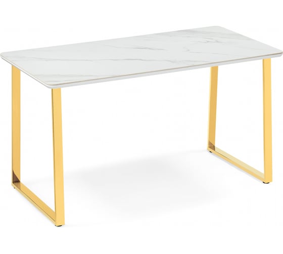 Керамический стол Woodville Селена 2 180x90x77 белый мрамор/золото 572189 1