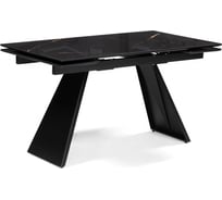 Стеклянный стол Woodville Хорсборо 140(200)х80x79 обсидиан/черный 588007