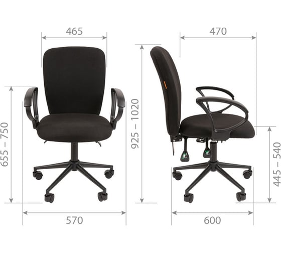 Офисное кресло CHAIRMAN 9801 ткань T02 голубой Black 00-07156342