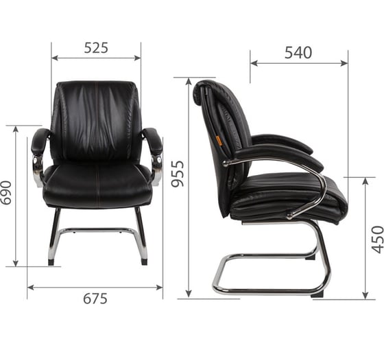 Офисное кресло CHAIRMAN CH423V экокожа, черный 00-07149234