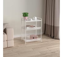 Этажерка/Стеллаж для хранения ЗМИ Ладья 33С 3 полки цвет белый Э557Б