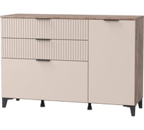 Комод Арника Гостиная Тоскана, с 1 дверью и 3 ящиками дуб табачный/бисквит 00-00105419