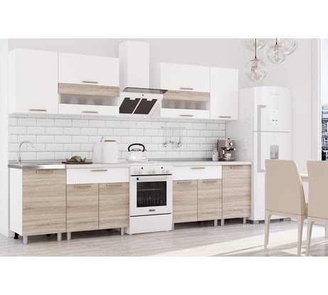 Кухня Арника 2,4м Айсбери белый/сонома 00-00012894