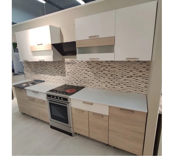 Кухня Арника 2,4м Айсбери белый/сонома 00-00012894