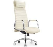 Кресло руководителя Easy Chair BNFc Echair-528 ML кожа белая, алюминий 342968