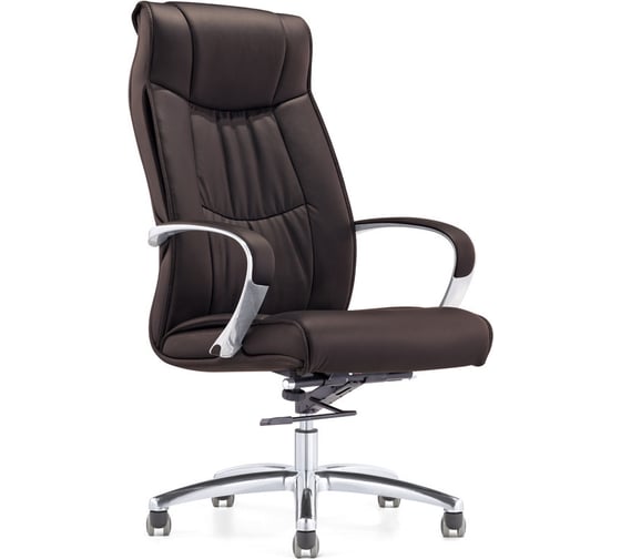 Кресло руководителя Easy Chair BNFc Echair-534 TL кожа коричневая, хром 342971