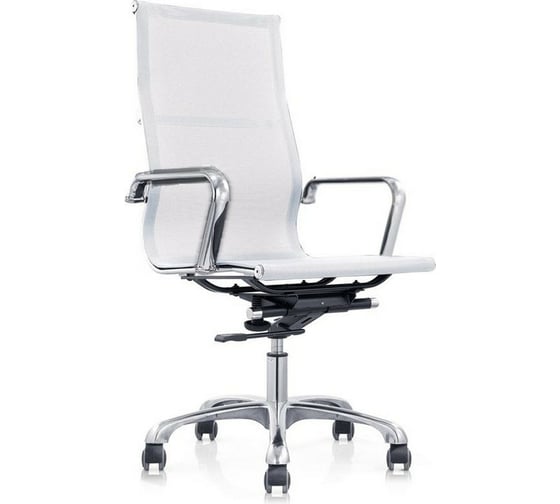 Кресло руководителя Easy Chair BNJl EChair-702 T net сетка белая, хром 298404