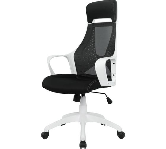 Кресло BN_Hg_EChair-578 TC Комус Мебель сетка/ткань черный, пластик белый 1044972